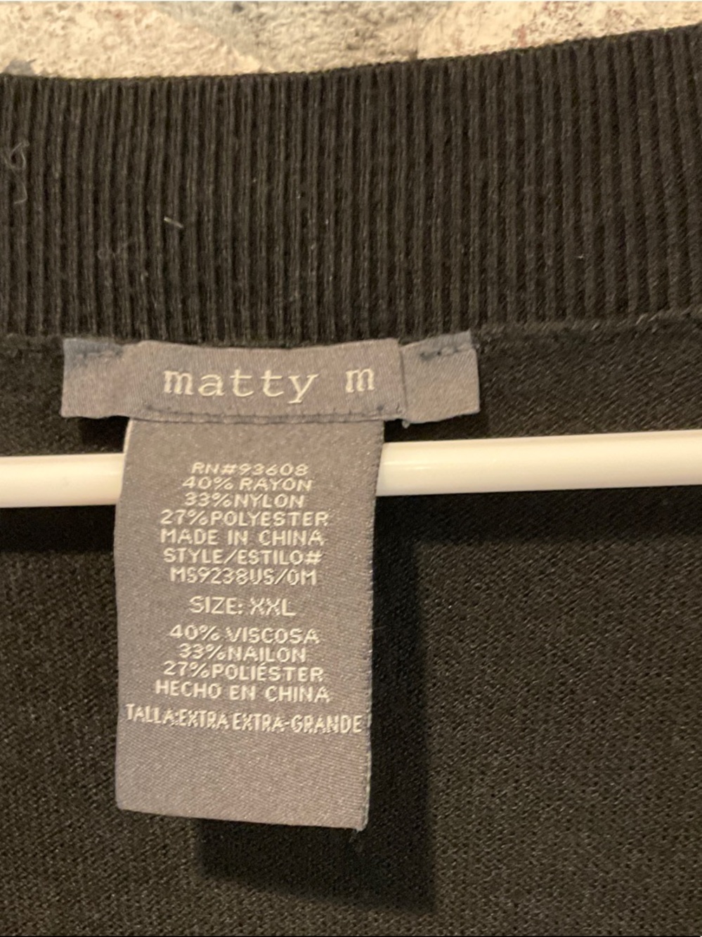 Matty M Black Knit V-Neck Pullover - Picture 2 of 3